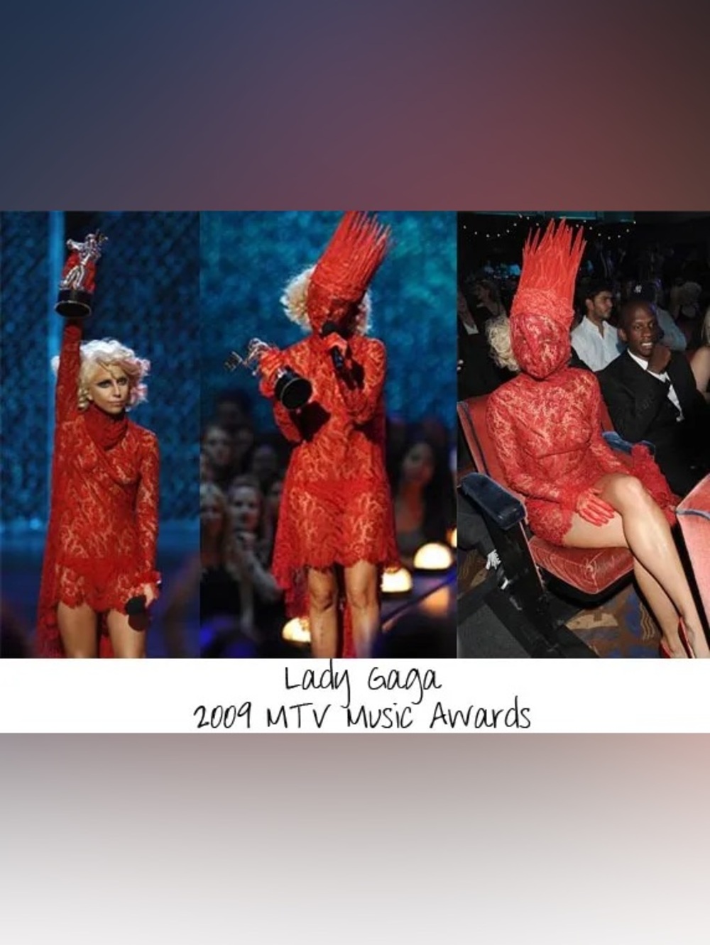2009 MTV VMA Lady Gaga Red Lace Halloween Costume - Small